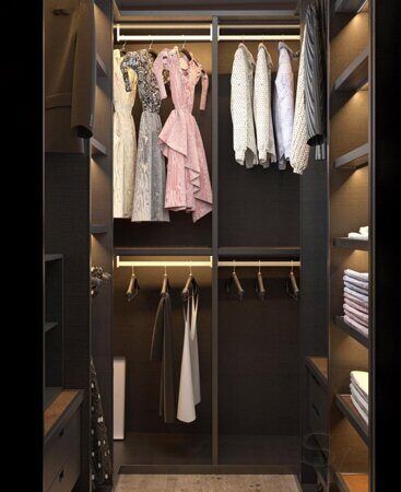 Дизайн гардеробной 3 кв м с верхней одеждой
